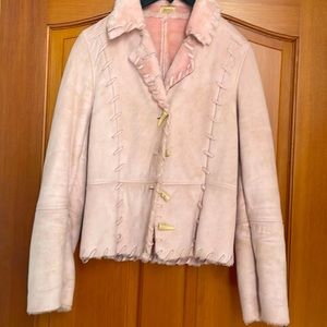 BUFFALO COTTON CANDY PINK fur and suede jacket - small